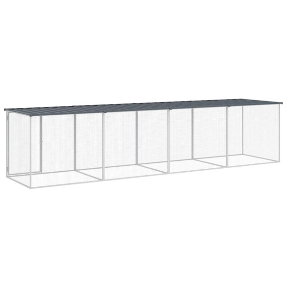 Coteț Pui Antracit 403x98x90 cm - Oțel Galvanizat | Livrare Gratuită