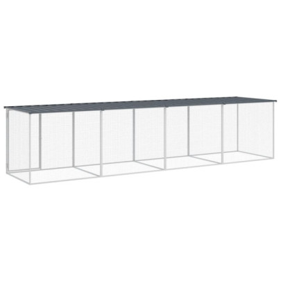 Coteț Pui Antracit 403x98x90 cm - Oțel Galvanizat | Livrare Gratuită