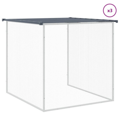 Coteț Pui Antracit 403x98x90 cm - Oțel Galvanizat | Livrare Gratuită