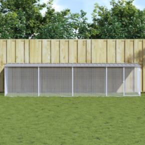 Coteț Pui Gri 403x98x90 cm - Oțel Galvanizat | Livrare Gratuită