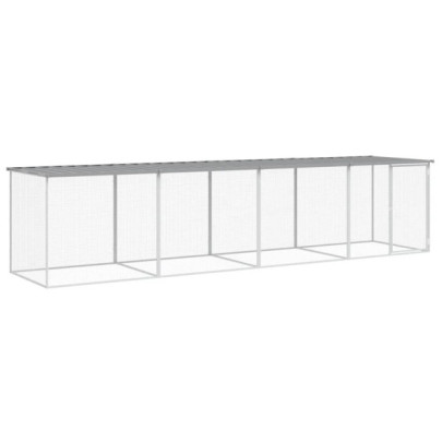Coteț Pui Gri 403x98x90 cm - Oțel Galvanizat | Livrare Gratuită