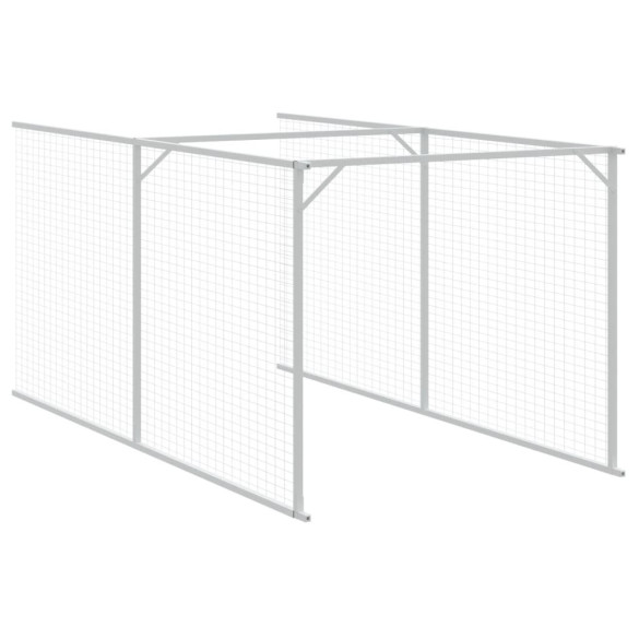 Cușcă și Țarc Câini Gri 110x405x110cm Oțel Galvanizat - Livrare Gratuită