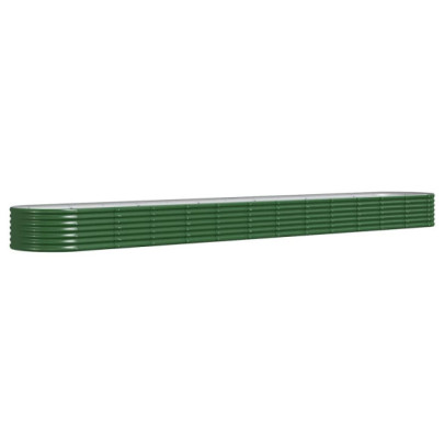 Strat Înălțat Grădină Metalic 512x80x36 cm - Verde