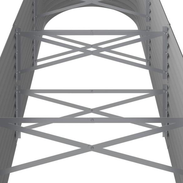 Strat Înălțat Grădină Gri 296x80x68cm - Oțel Rezistent