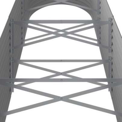 Strat Înălțat Grădină Gri 296x80x68cm - Oțel Rezistent