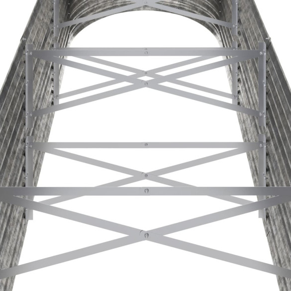 Strat Înălțat Grădină Metalic 296x80x68 cm - Argintiu