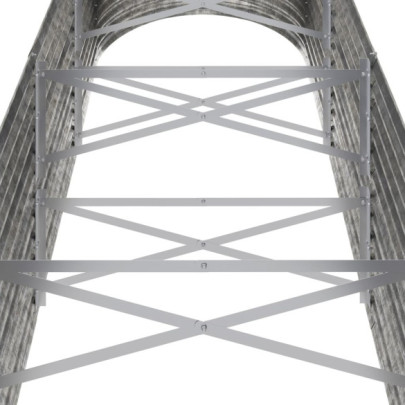 Strat Înălțat Grădină Metalic 296x80x68 cm - Argintiu