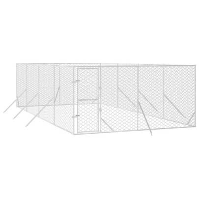 Padoc Exterior Câini 4x8x2m Oțel Galvanizat - Livrare Gratuită