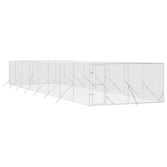 Padoc Câini Exterior Argintiu Oțel Galvanizat 4x16x2m