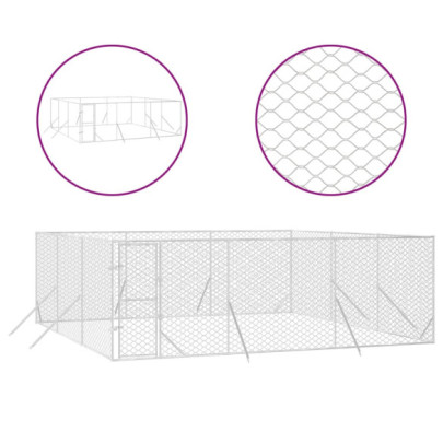 Padoc Câini Exterior 6x6x2m Oțel Galvanizat - Livrare Gratuită