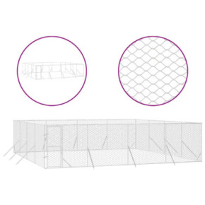 Padoc Exterior Câini 8x8x2 m Oțel Galvanizat | Livrare Gratuită 2