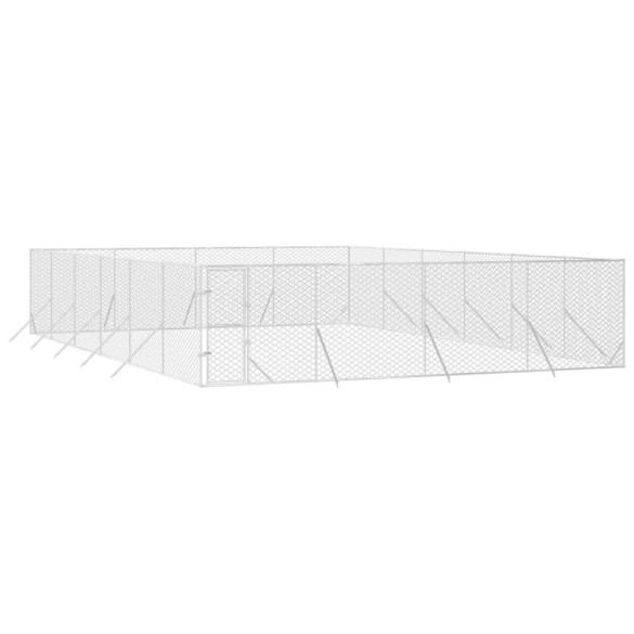 Padoc Exterior Câini 8x12x2m Oțel Galvanizat - Livrare Gratuită