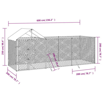 Padoc Exterior 6x2m Acoperit - Oțel Galvanizat | Livrare Gratuită