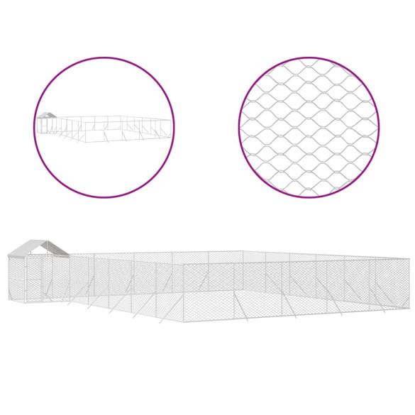 Padoc Exterior 12x12m cu Acoperiș | Oțel Galvanizat Rezistent