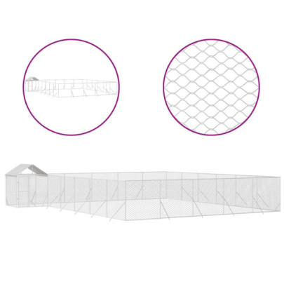 Padoc Exterior 12x12m cu Acoperiș | Oțel Galvanizat Rezistent