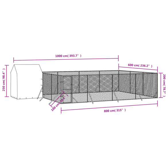 Padoc Exterior 10x6m Acoperit - Oțel Galvanizat | Livrare Gratuită