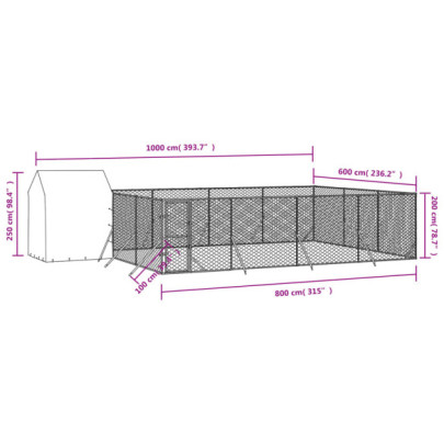 Padoc Exterior 10x6m Acoperit - Oțel Galvanizat | Livrare Gratuită