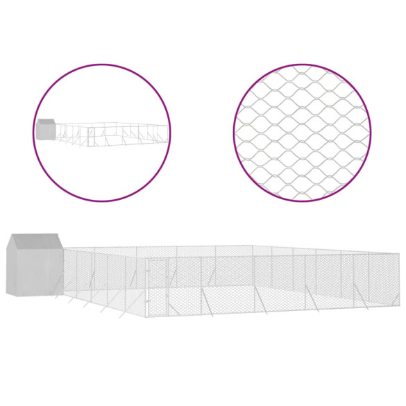 Padoc Exterior 12x12m cu Acoperiș - Oțel Galvanizat | Livrare Gratuită