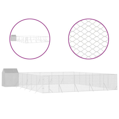 Padoc Exterior 12x12m cu Acoperiș - Oțel Galvanizat | Livrare Gratuită