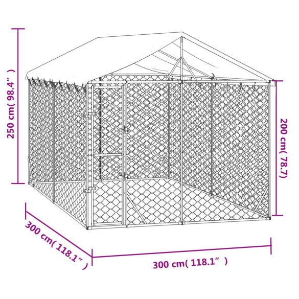 Padoc Exterior 3x3m cu Acoperiș - Oțel Galvanizat | Livrare Gratuită