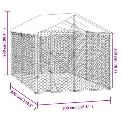 Padoc Exterior 3x3m cu Acoperiș - Oțel Galvanizat | Livrare Gratuită