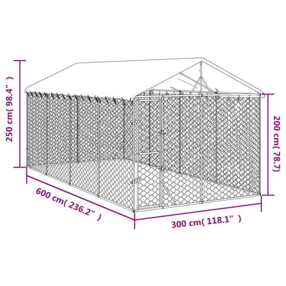 Padoc Exterior 3x6m cu Acoperiș | Oțel Galvanizat Rezistent