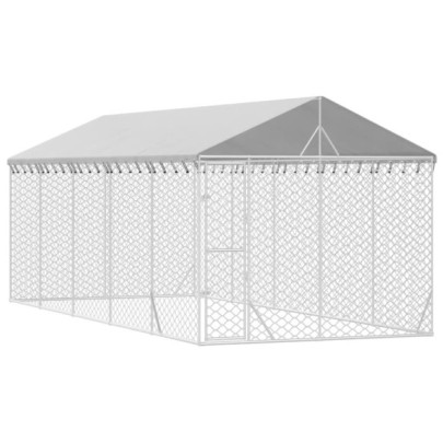Padoc Exterior Argintiu 3x7,5x2,5 m - Oțel Galvanizat