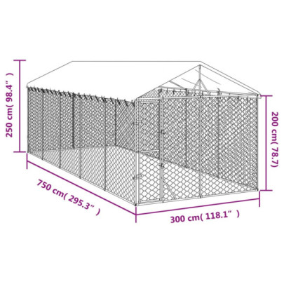 Padoc Exterior Argintiu 3x7,5x2,5 m - Oțel Galvanizat
