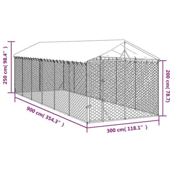 Padoc Exterior 3x9m cu Acoperiș - Oțel Galvanizat | Livrare Gratuită