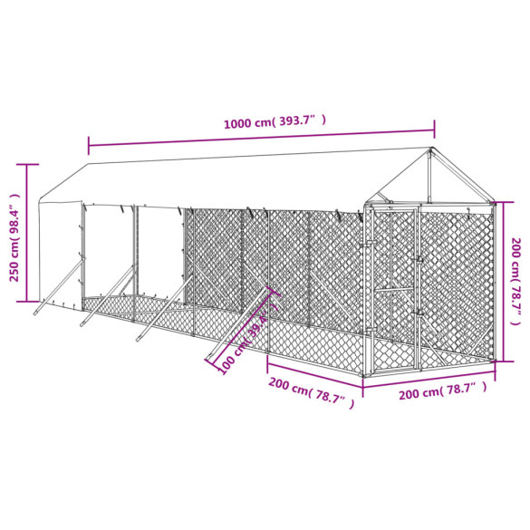 Padoc Exterior 2x10m Acoperit - Oțel Galvanizat | Livrare Gratuită