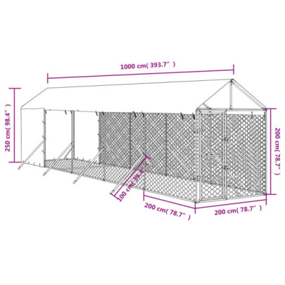 Padoc Exterior 2x10m Acoperit - Oțel Galvanizat | Livrare Gratuită