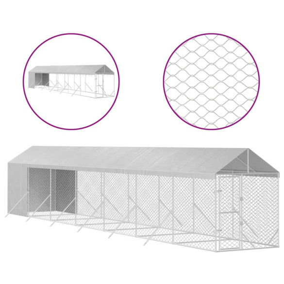 Padoc Exterior Acoperit 2x14x2,5m - Oțel Galvanizat | Livrare Gratuită