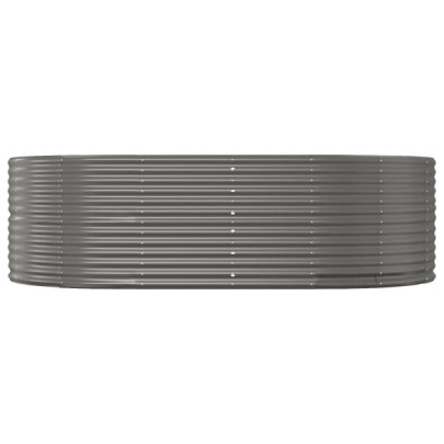 Strat Înălțat Grădină Gri - Oțel Rezistent 212x140x68cm