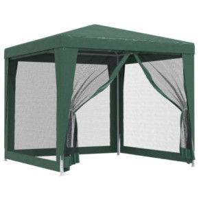 Cort de Petrecere cu Plasă 4 Pereți - Verde, 2.5x2.5m | HDPE 2