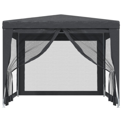 Cort de petrecere cu plasă antracit 3x3m - Rezistent la UV