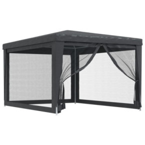 Cort de petrecere cu 4 pereți din plasă antracit - 3x4 m 2