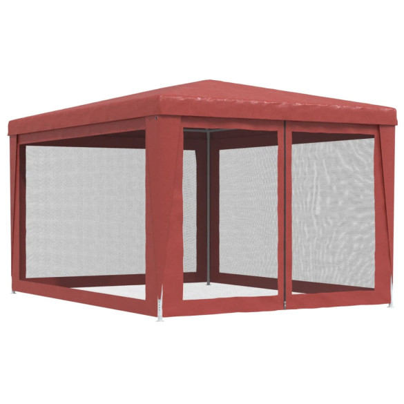 Cort de Petrecere Roșu cu Plasă - 3x4 m | Livrare Gratuită