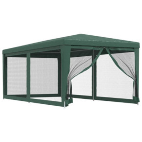 Cort de petrecere 6 pereți plasă verde 3x6 m - HDPE 2