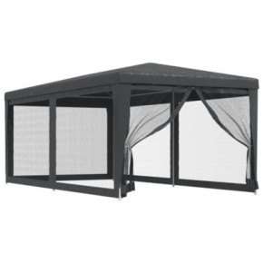 Cort Petrecere 6 Pereți Plasă Antracit 3x6m HDPE | Livrare Gratuită 2