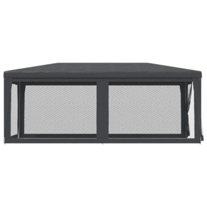 Cort Petrecere 6 Pereți Plasă Antracit 3x6m HDPE | Livrare Gratuită
