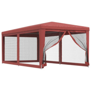 Cort de petrecere 6 pereți roșu, 3x6 m, HDPE - Livrare gratuită 2