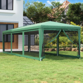 Cort de petrecere 8 pereți, 3x9m - Verde HDPE Rezistent