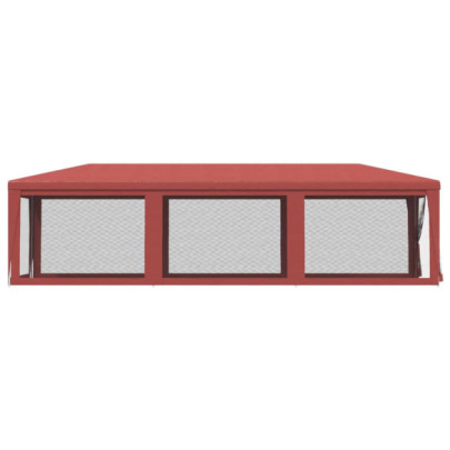 Cort de petrecere 8 pereți, roșu, 3x9m - HDPE | Livrare Gratuită