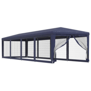 Cort de petrecere 3x12m cu pereți din plasă - Albastru | Livrare Gratuită 2