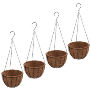 Set 4 Jardiniere Suspendate Cocos Negru | Oțel Rezistent 2