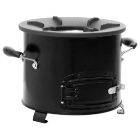 Aragaz cu lemne pentru camping - negru, metal 2