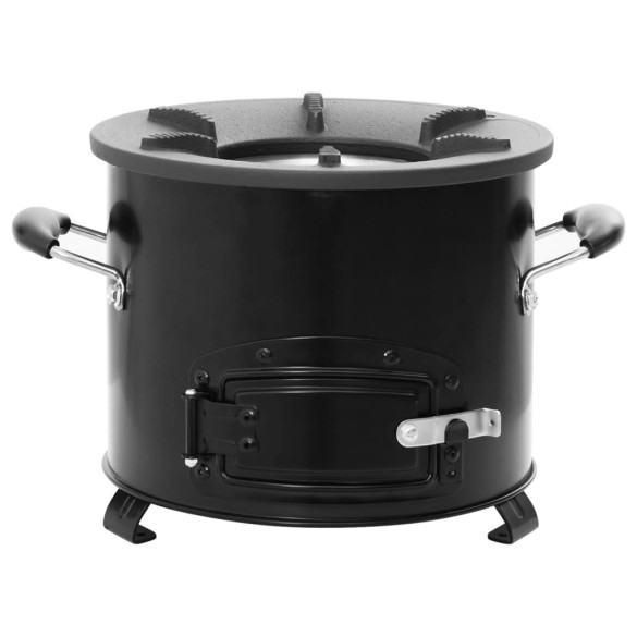 Aragaz cu lemne pentru camping - negru, metal Aragaz cu lemne pentru camping - negru, metal