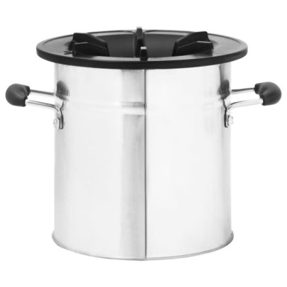 Aragaz Camping cu Lemn - Argintiu, Oțel Inoxidabil