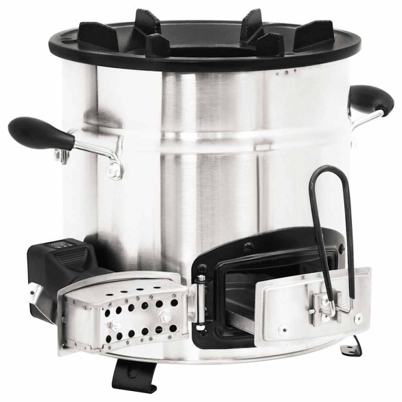 Aragaz cu lemne cu ventilator USB - Argintiu | Gratis Livrare Aragaz cu lemne cu ventilator USB - Argintiu | Gratis Livrare