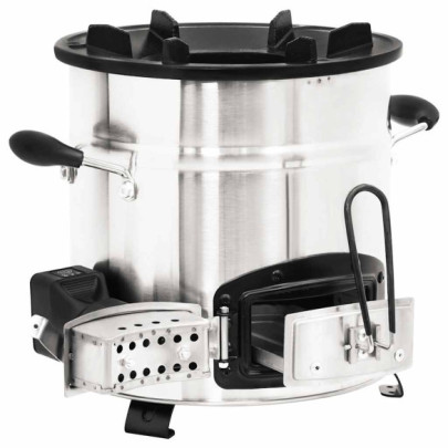 Aragaz cu lemne cu ventilator USB - Argintiu | Gratis Livrare